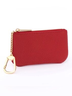 NWOT Dress Up Your Purse Togo Leather Key Pouch in True Red with Gold Hardware
